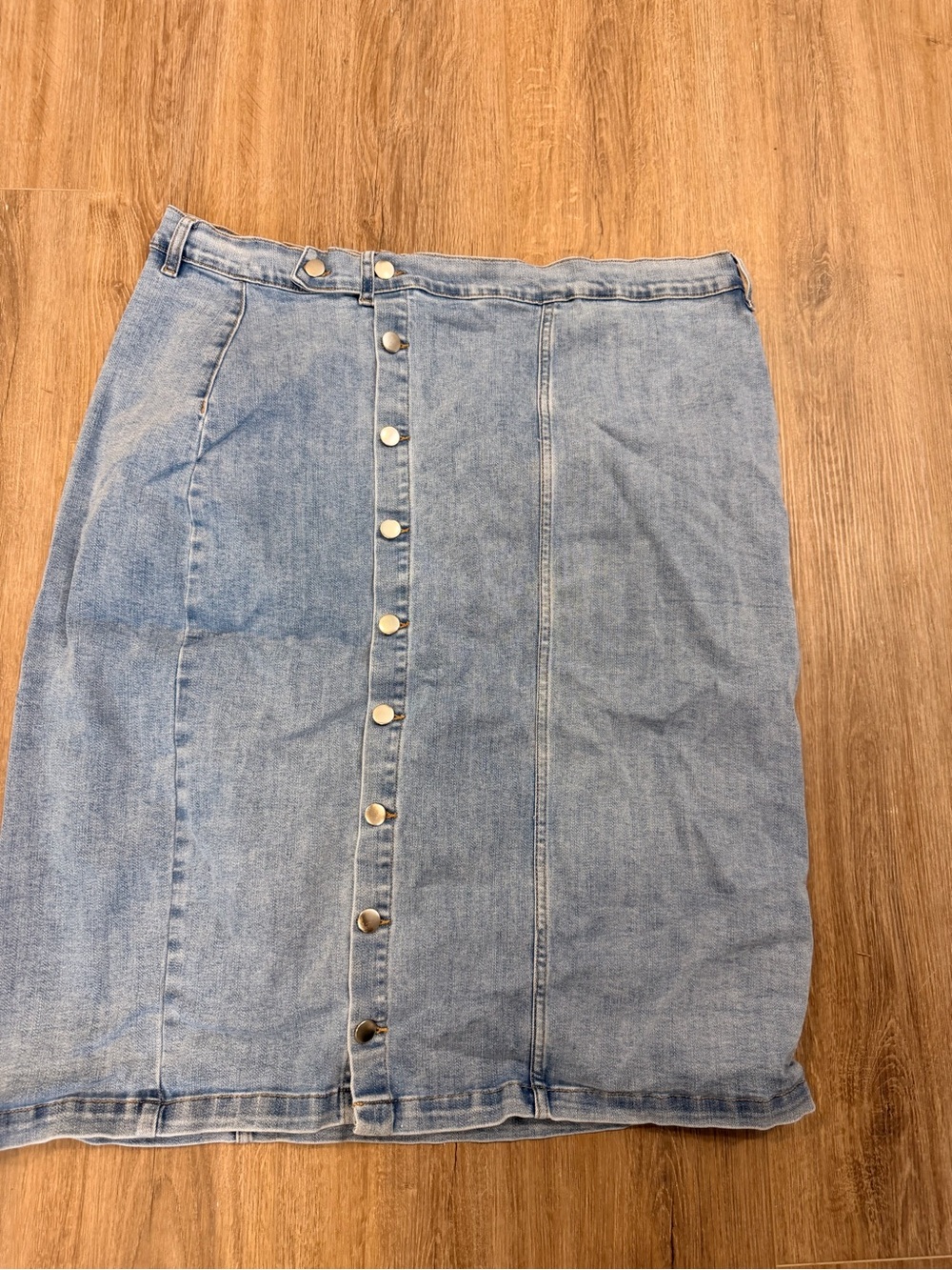 Fashion nova Light Blue Denim Button-Front Skirt